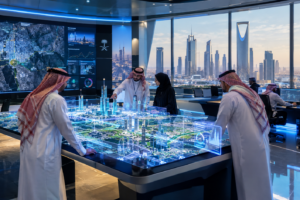 Modern urban operations center utilizing digital twin technology for municipal data integration in Saudi Arabia